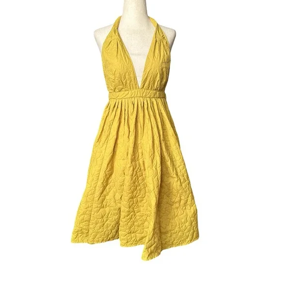 Jean Paul Gaultier for Target Cocktail Fairy Halter Dress Small Junior 7 Yellow - Picture 4 of 15